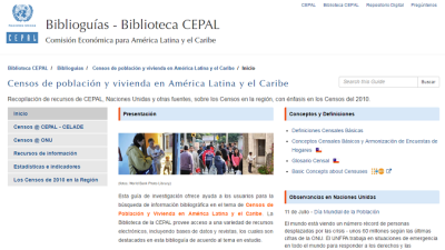 Biblioguía Censos de población y vivienda en América Latina y el Caribe