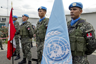 Personal de paz de las Naciones Unidas de nacionalidad peruana en la Misión de Estabilización de las Naciones Unidas para Haití (MINUSTAH).