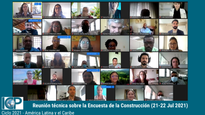 Participantes de la Reunión técnica sobre la Encuesta de la Construcción del PCI, ciclo 2021