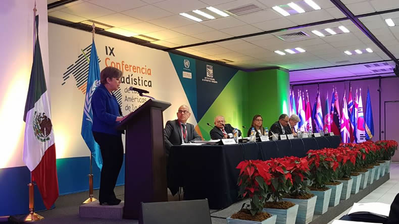 Alicia Bárcena, cepal Novena Reunión de la Conferencia Estadística Américas CEA