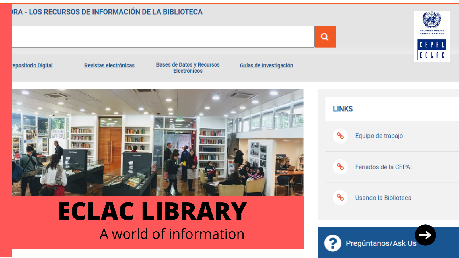 ECLAC Library Website improved and updated