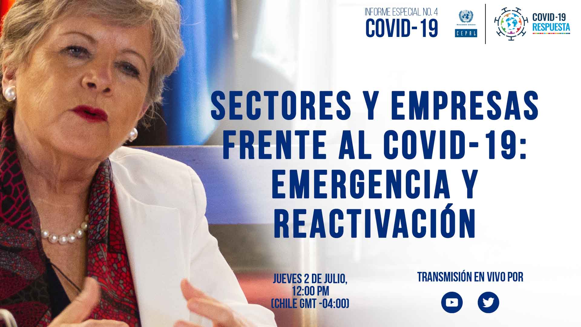 Banner anuncio Informe Especial COVID-19 No. 4 de la CEPAL