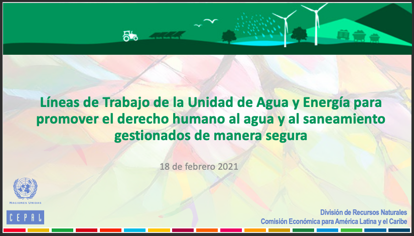 Líneas de trabajo de la unidad de agua y energía