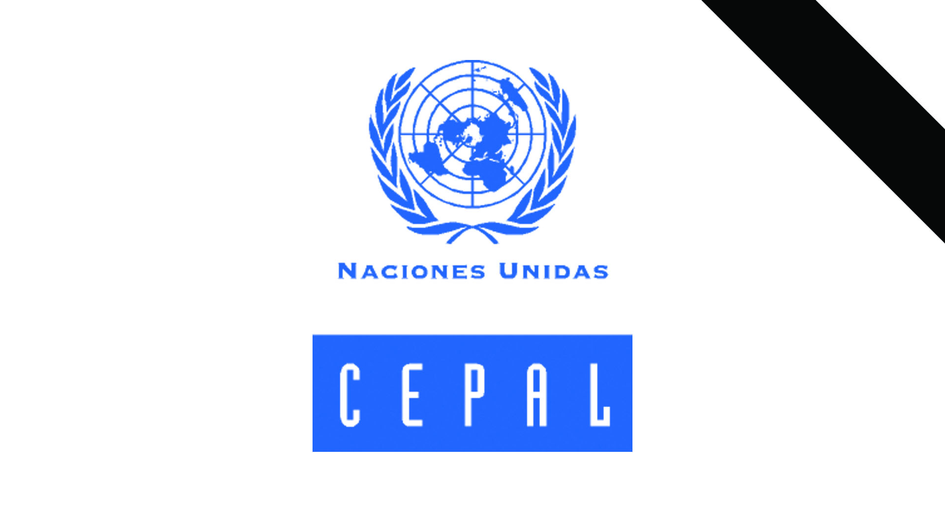 Imagen de la bandera de la CEPAL con franja de luto.