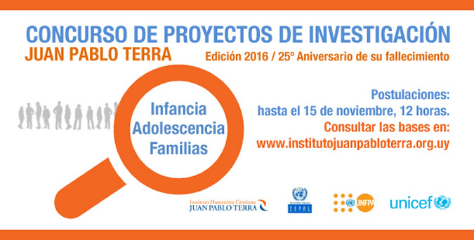 Concurso de proyectos de investigación sobre infancia, adolescencia y familia en Uruguay