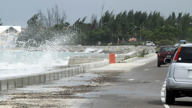 Foto de la zona de Nueva Providencia en Bahamas golpeada  por el huracán Joaquín en 2015. 