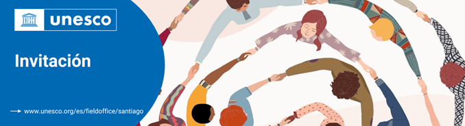 ronda de niños y logo en azul