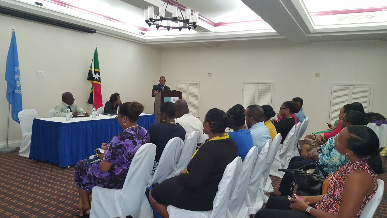 In the photo Mr. Calvin Edwards, Deputy Financial Secretary, Ministry of Finance, Saint Kitts and Nevis