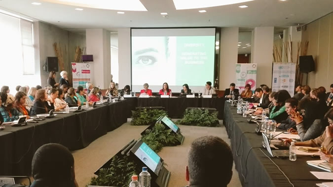 Evento paralelo Compromisos y ruta hacia un planeta 50-50 al 2030, realizado en el marco de la primera reunión del Foro de los Países de América Latina y el Caribe sobre el Desarrollo Sostenible. Evento paralelo sobre género