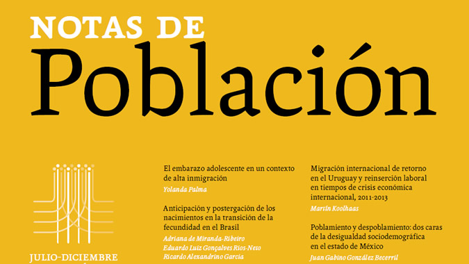 Portada de la publicación Notas de Población 103.