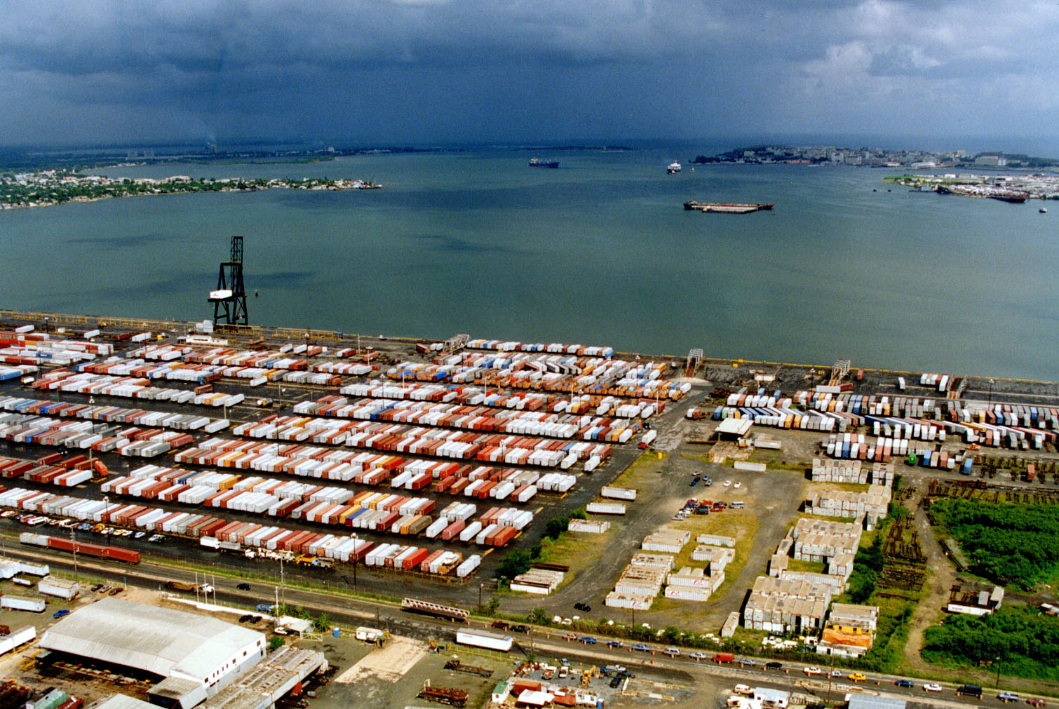 San Juan port with cargo