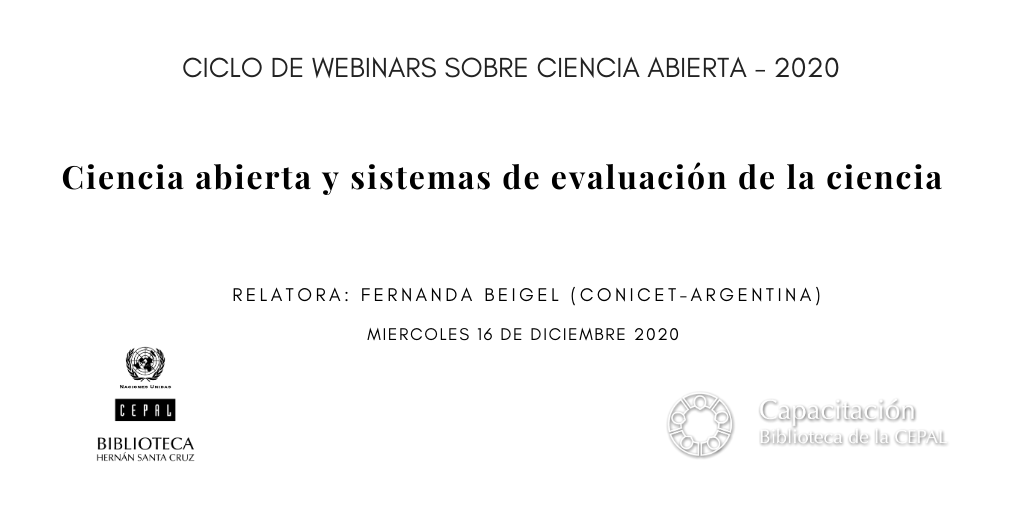 Webinar Ciencia abierta y evaluación de la ciencia