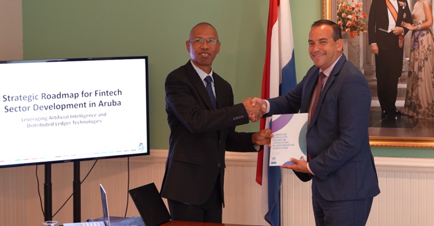 ECLAC Caribbean’s Dale Alexander elivered to Minister of Finance, Economic Affairs, and Primary Sector, Geoffrey Wever, the reports.