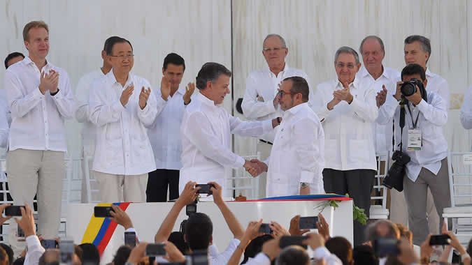 Firma del acuerdo de paz en Colombia