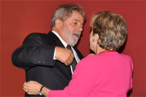 El Presidente de Brasil, Luiz Inácio Lula da Silva, junto a la Secretaria Ejecutiva de la CEPAL, Alicia Bárcena.