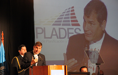El Presidente de Ecuador, Rafael Correa, pronunció un discurso en la apertura de la reunión del Comité Especial de la CEPAL sobre Población y Desarrollo.