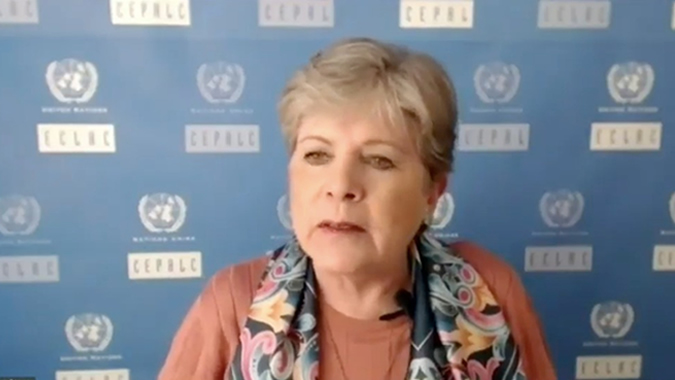 Alicia Bárcena, ECLAC's Executive Secretary, during her presentation.