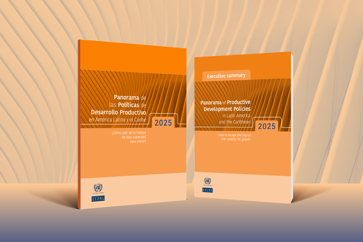 Banner con portadas del informe Panorama de las Políticas de Desarrollo Productivo 2025