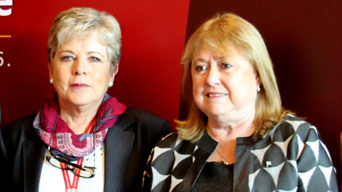 La Secretaria Ejecutiva de la CEPAL, Alicia Bárcena (izquierda), junto a la Ministra de Relaciones Exteriores y Culto de Argentina, Susana Malcorra. Alicia Bárcena y Susana Malcorra