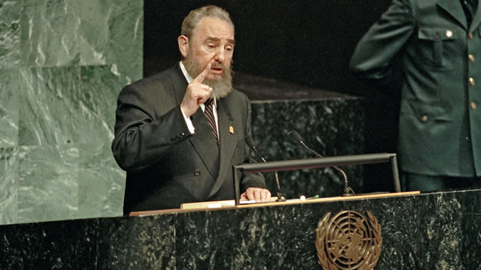 Fidel Castro expone en la Asamblea General de la ONU