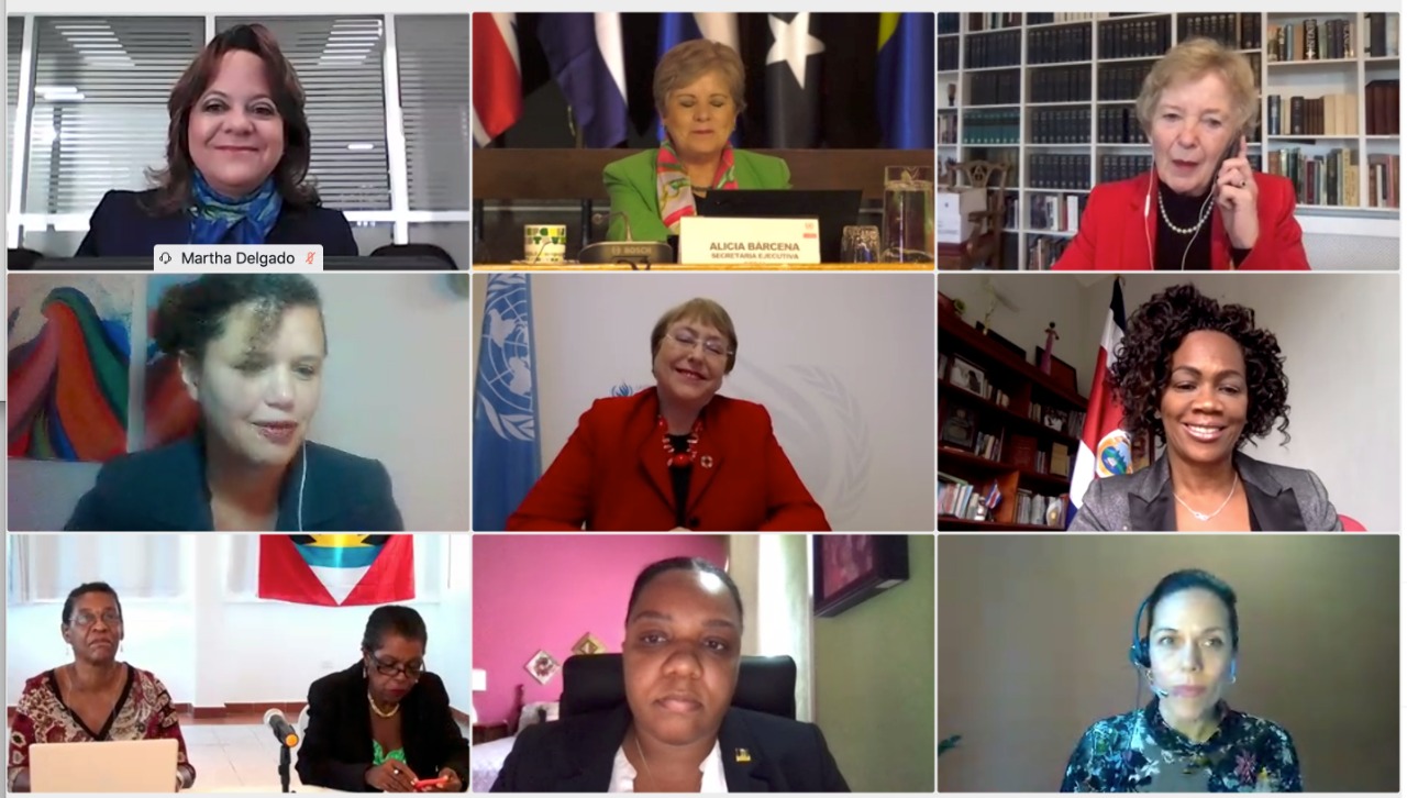 Foto grupal de evento virtual sobre el Día de los Derechos Humanos, en el marco de la Segunda Reunión de Países Signatarios del Acuerdo de Escazú