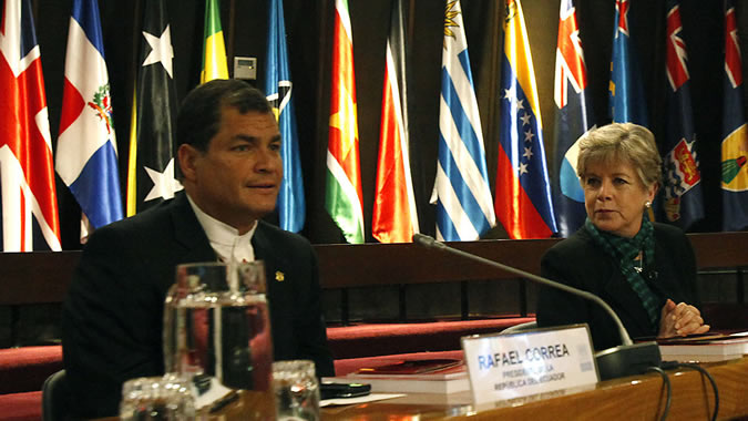 El Presidente de Ecuador y la Secretaria Ejecutiva de la CEPAL