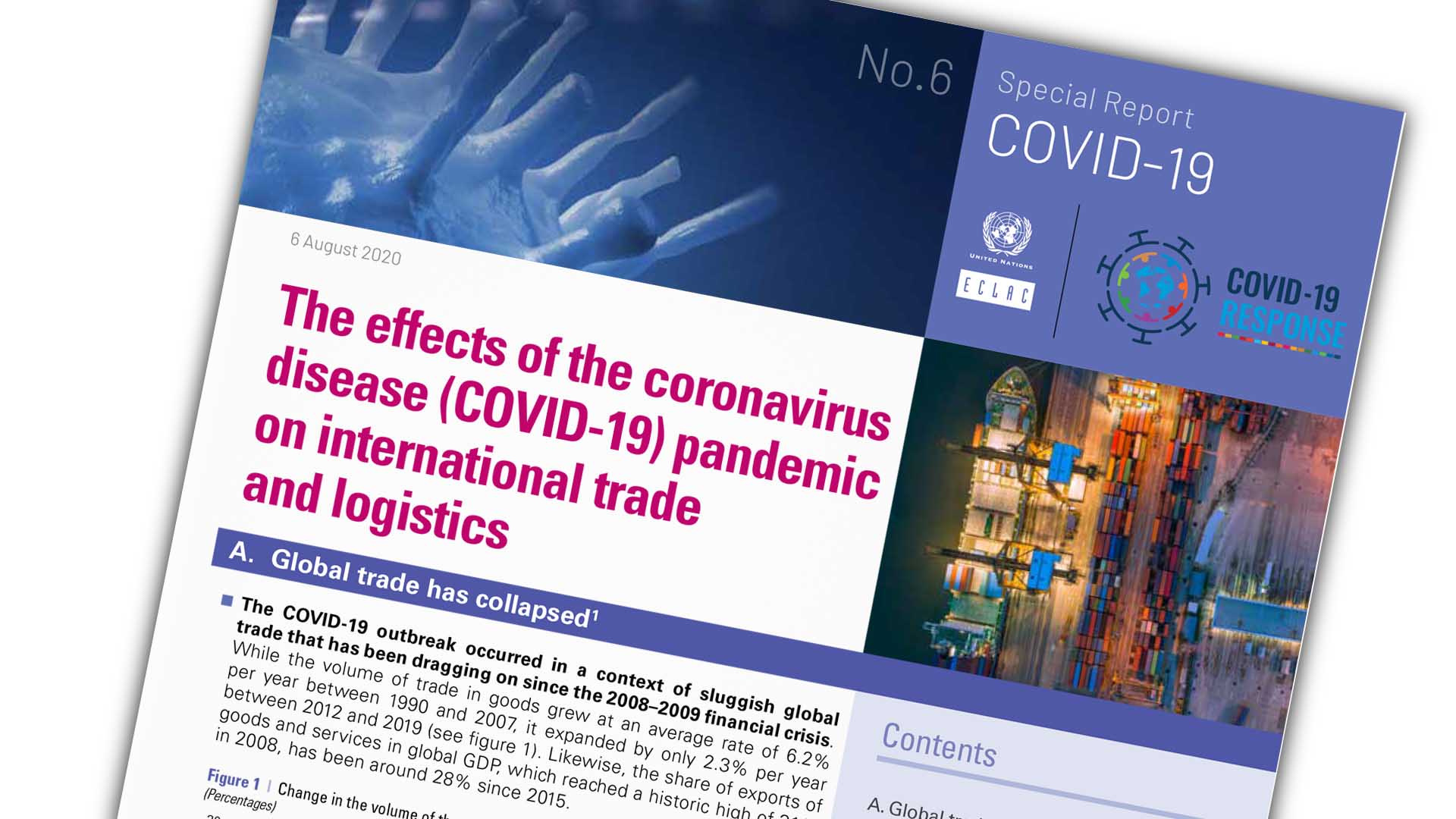 Cover ECLAC COVID-19 report No. 6 trade and logistics