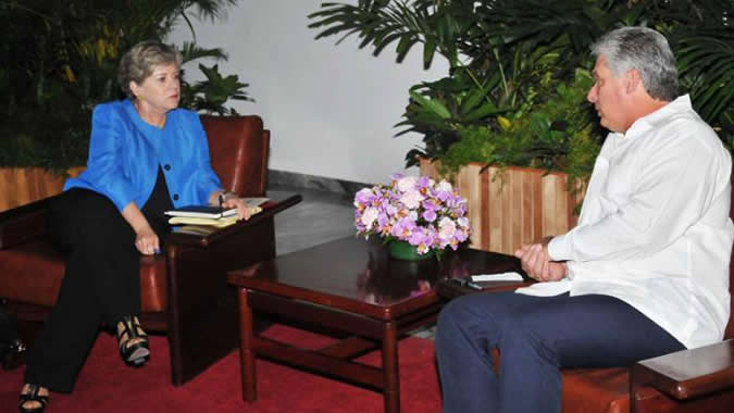 Reunión de la Secretaria Ejecutiva de la CEPAL con el Primer Vicepresidente de Cuba.