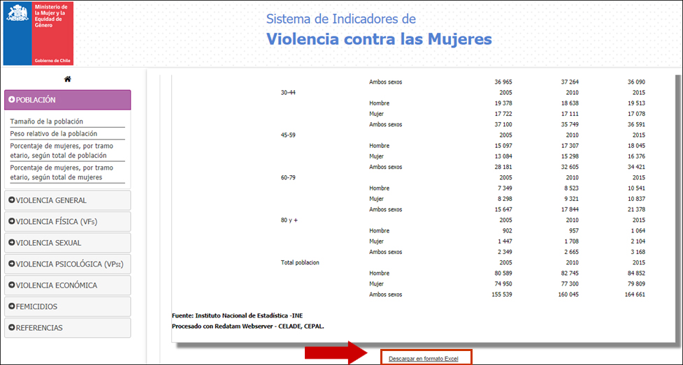 Exportar tabla de salida a formato Excel