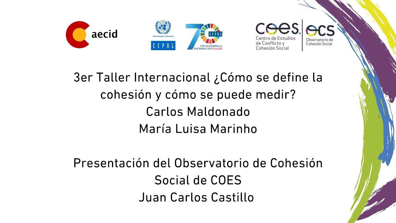 3° Taller ciclo CEPAL-COES "¿Cómo se define la cohesión y cómo se puede medir?"