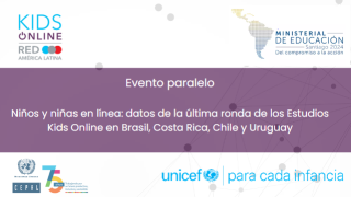 imagen con logos de Kids online CEPAL Unicef y Minsterial 2024