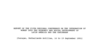 Fifth Regional Conference on the Integration of Women into the Economic and Social Development of Latin America and the Caribbean