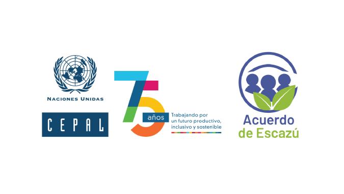 Banner Acuerdo de Escazú y logo CEPAL 75 años