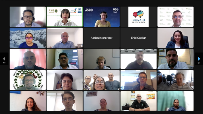Captura de pantalla de las/os participantes de la reunión