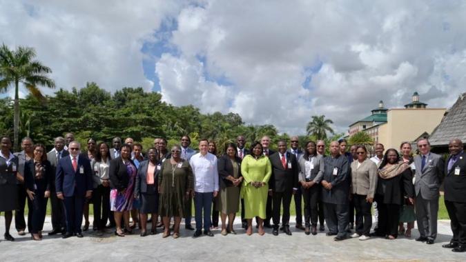 Photo showing High-level Government officials at the 7th Caribbean Development Roundtable (CDR) 