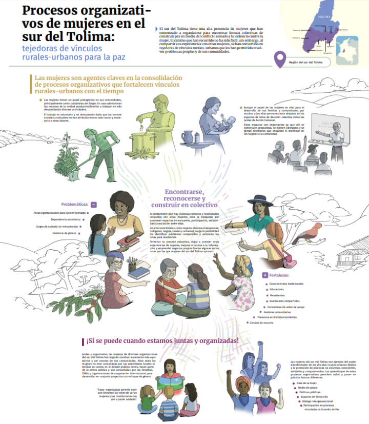 Infografía Procesos organizativos de mujeres en el sur del Tolima, Tejidos territoriales