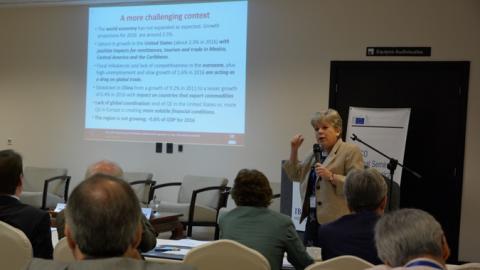 ECLAC Executive Secretary Alicia Bárcena during the seminar held in Havana, Cuba.