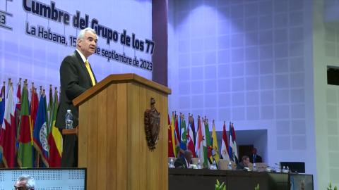 ECLAC Executive Secretary, José Manuel Salazar-Xirinachs, during his speech at the G77 and China Summit