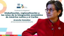 Imagen de Arancha González Laya y título de la conferencia magistral