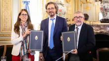 From left to right: Elizabeth Gómez Alcorta, Minister for Women, Gender and Diversity of Argentina; 