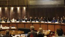 The dialogue was held in the Raúl Prebisch conference room at ECLAC's heaquarters in Santiago, Chile.